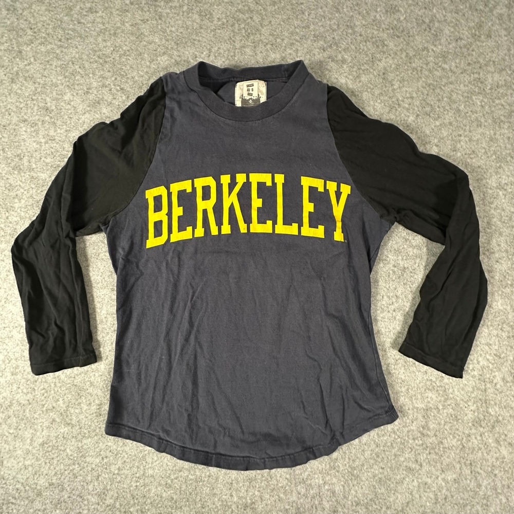 Furst of a Kind Berkeley Raglan Tee Womens Small Navy Blue Long Sleeve Graphic